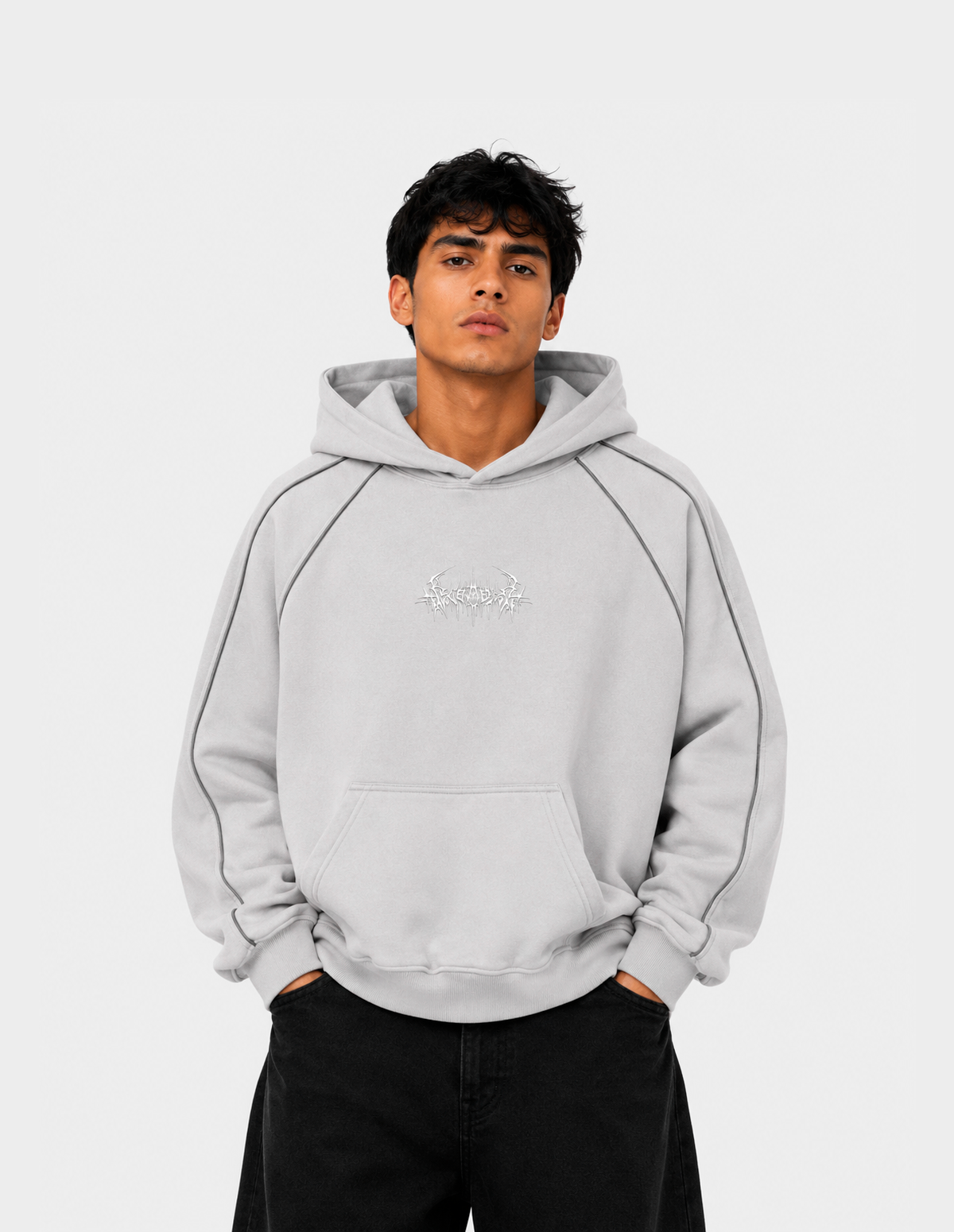 Hoddie Boxy RedFort Ry1 | Hoodie gris oscuro para hombre